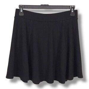 Small Divided Black Circle Skirt Stretch Casual Lightweight Goth Retro Circle